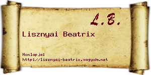 Lisznyai Beatrix névjegykártya