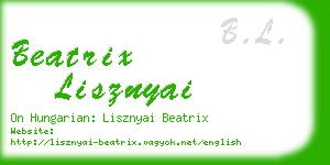 beatrix lisznyai business card